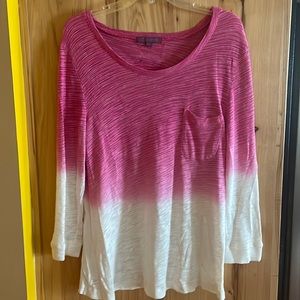 Z by Zobha Ombre Long‎ Sleeve Cut Out Back Shirt sz Lg